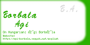 borbala agi business card